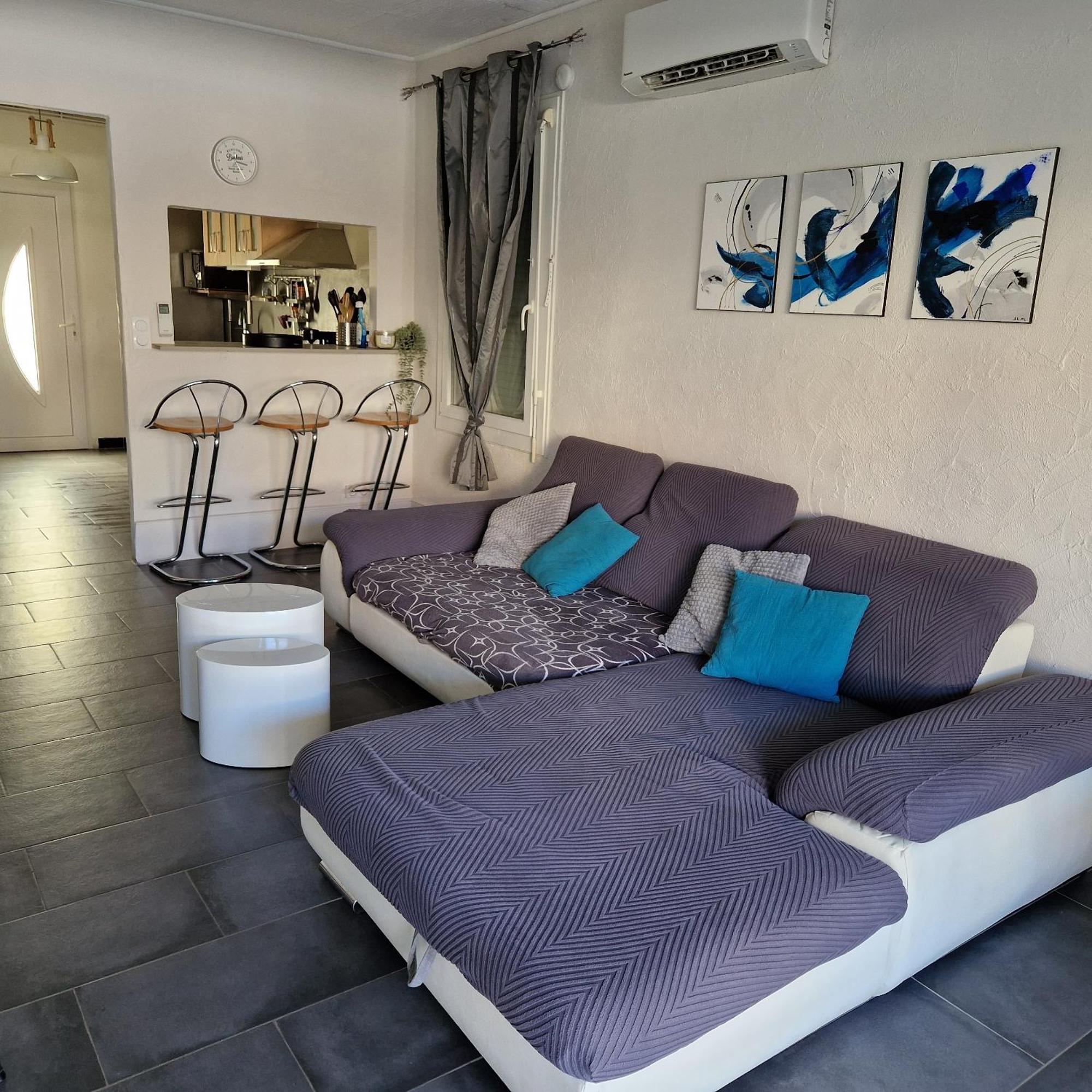 Location Bord de mer, villa de vacances 9 personnes - jardin Valras-Plage Exterior foto